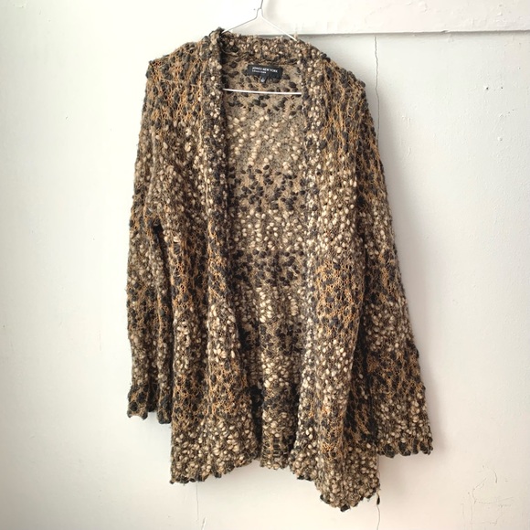 Jones New York Sweaters - long woven boucle lacy yarn knit cardigan